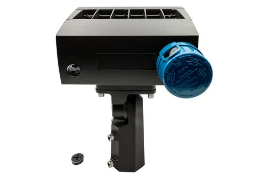 Topaz Flood Power 120-150-200W & 3-4-5K CCT Select to 30000lm Bronze Slipfitter and Yoke Mount Included PC & 3-pin Recept Included Dimmable 120-277V