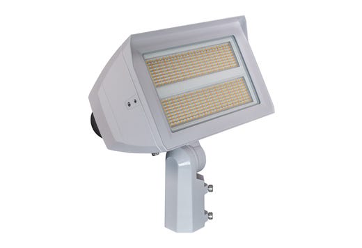 Topaz Flood HV Power 120-150-200W & 3-4-5K CCT Select to 30000lm White Slipfitter and Yoke Mount Included PC & 3-pin Recept Included Dimmable 277-480V