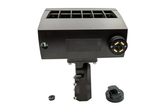 Topaz Flood Power 200-240-290W & 3-4-5K CCT Select to 43500lm Bronze Slipfitter and Yoke Mount Included PC & 3-pin Recept Included Dimmable 120-277V