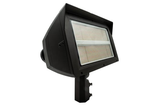 Topaz Flood Power 200-240-290W & 3-4-5K CCT Select to 43500lm Bronze Slipfitter and Yoke Mount Included PC & 3-pin Recept Included Dimmable 120-277V