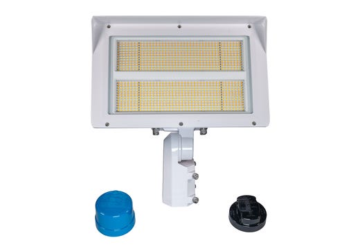 Topaz Flood Power 200-240-290W & 3-4-5K CCT Select to 43500lm Bronze Slipfitter and Yoke Mount Included PC & 3-pin Recept Included Dimmable 120-277V