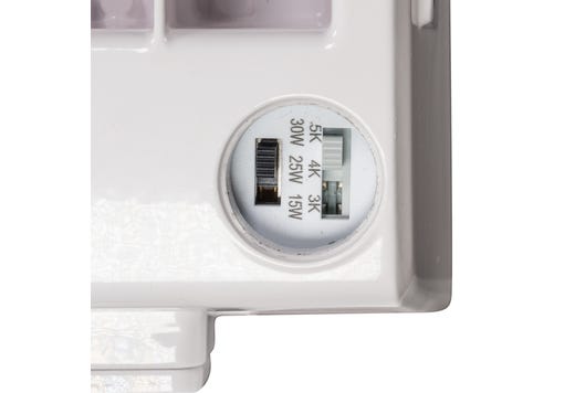 Topaz Flood Power 15-30W & 3-4-5K CCT Select to 4500lm Knuckle & Trunnion Mount White Dimm 120-277V