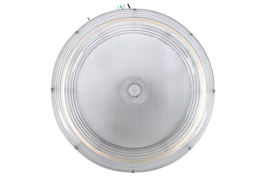 Topaz Low Profile Round Canopy Power and Color Selectable (30W-100W, 3K-4K-5K) Controls Ready Low Glare with Uplight and EM Battery Backup 4190-13,310lm