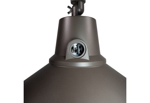 Topaz Outdoor LED Gooseneck Full-Cutoff Wall Mounted Light Matte Bronze Power & CCT Select 15-20-25W 27-50K), Photocell On/Off Mount Height to 15ft Dimmable 3294l