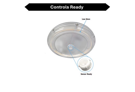 Topaz Low Profile Round Canopy Power and Color Selectable (30W-100W, 3K-4K-5K) Controls Ready Low Glare with Uplight 4190-13,310lm
