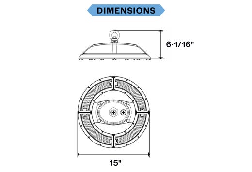 LED Round Wash Down High Bay Lumen Select (15650-23750-31400lm, 100/150/200W) CCT Select (4K-5K) Control Ready Univ 120-277V NSF IP69 White Housing Gen-2