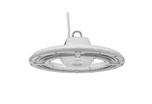 LED Round Wash Down High Bay Lumen Select (15650-23750-31400lm, 100/150/200W) CCT Select (4K-5K) Control Ready Univ 120-277V NSF IP69 White Housing Gen-2