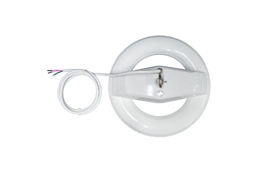 LED Round Wash Down High Bay Lumen Select (15650-23750-31400lm, 100/150/200W) CCT Select (4K-5K) Control Ready Univ 120-277V NSF IP69 White Housing Gen-2