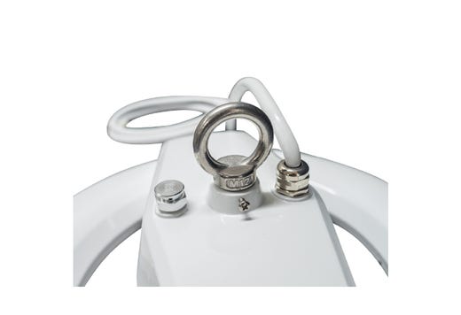 LED Round Wash Down High Bay HV Lumen Select (15650-23750-31400lm, 100/150/200W) CCT Select (4K-5K) Controls Ready 277-480V NSF IP69 White Housing Gen-2