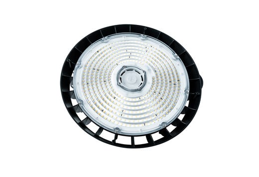 Topaz Round Black Highbay Power Select 95-125-150W 5K to 24,000lm 120-277V 110Deg Beam Angle