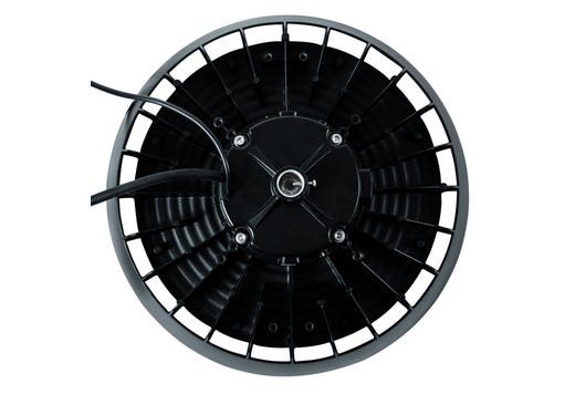 Topaz Round Black Highbay Power Select 95-125-150W 5K to 24,000lm 120-277V 110Deg Beam Angle