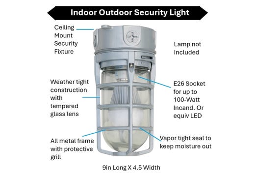 Topaz Outdoor Ceiling Mount Incandescent or LED Ready Vaportight Industrial Jelly Jar with E26 Socket for up to a 100W Incand or Equiv LED Bulb (not included) Die Cast Aluminum Gray Finish