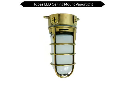 LED Vaportight Ceiling Mount Fixture 15W 4K 120V Antique Bronze