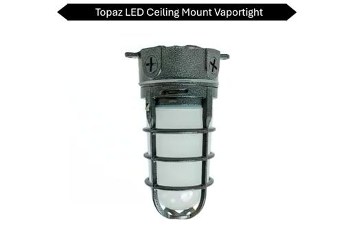 LED Vaportight Ceiling Mount Fixture 15W 4K 120V Hammered Black product image