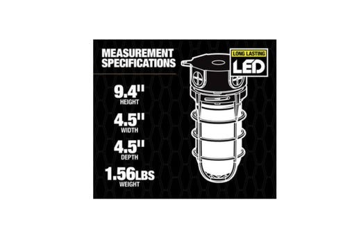 Topaz LED Vaportight Ceiling Mount Fixture 15W 850lm 4K 120V Gray Indoor/Outdoor