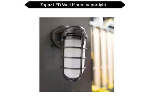 LED Vaportight Wall Mount Fixture 15W 4K 120V Hammered Black product image