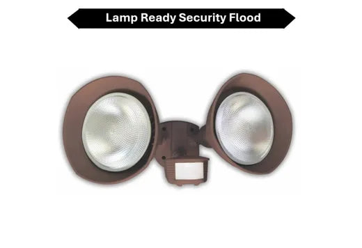Topaz Lamp Ready 2-Head Security Flood Bronze wtih 180 Degree Motion Sensor with Bulb Shields use with PAR (LED or Incandescent)