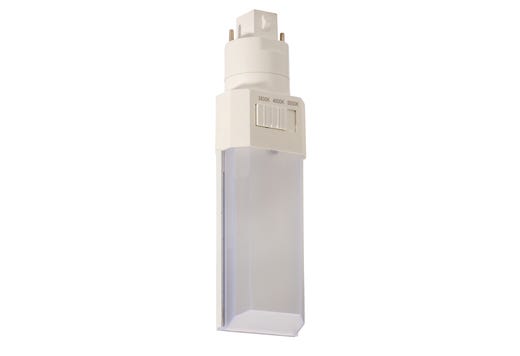 Topaz PLT Plug-in Lamp Horizontal Type B Bypass CCT Select Cool Colors 35-40-50K 2-pin G24d Base to1050lm