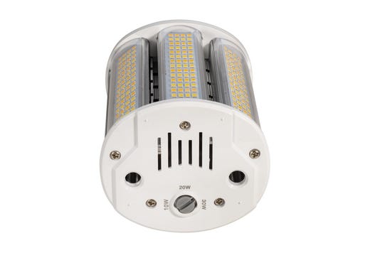 Topaz LED HID Retrofit Lamp Power & Color Selectable 10W-20W-30W 3K-4K-5K to 4800lm E26 Base with Support Brace Included