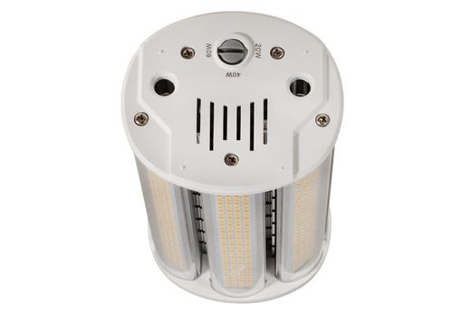 Topaz LED HID Retrofit Lamp Power & Color Selectable 20W-40W-60W 3K-4K-5K to 9600lm EX39 Base with Support Brace Included