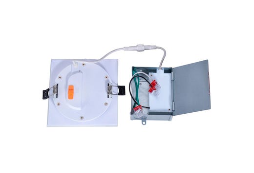 Topaz 4in Canless Square Recessed Downlight 9W 570lm 5-CCT Select 120V 50W-Equiv IC Rated
