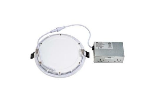 Topaz 6in Canless Slim Fit LED High Lumens 12W Recessed Downlight 3000K Smooth Trim 980lm 120V 100W-Equiv Dimm