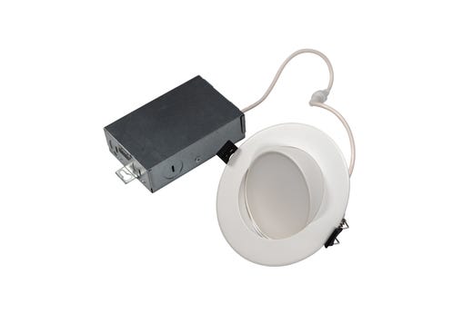 Topaz 4in Canless Adjustable Gimbal Recessed Downlight 7W 580lm 5-CCT Select 120V 50W-Equiv