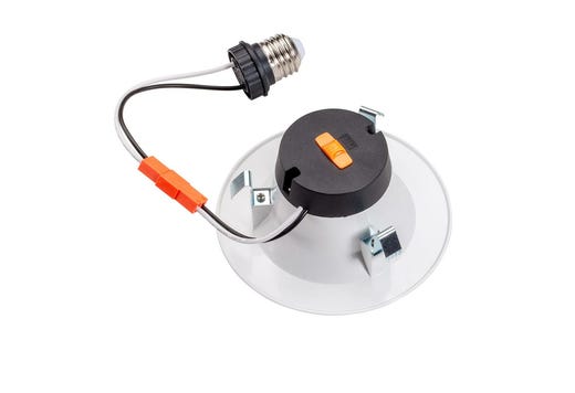 Topaz LED Performance Retrofit Downlight 4in 6.5W 5-Color Select Smooth Trim Polyamide Plastic 550lm IC Rated Dimmable
