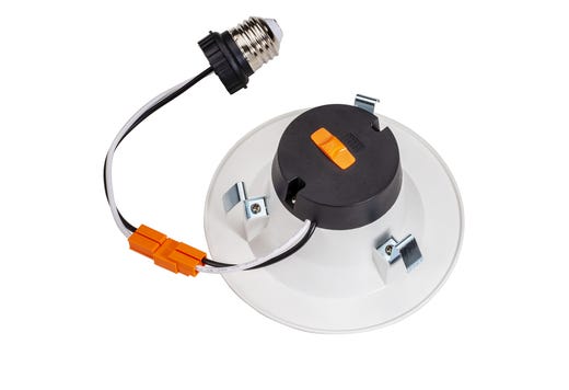 Topaz LED Performance Retrofit Downlight 4in 6.5W 5-Color Select Baffle Trim Polyamide Plastic 550lm IC Rated Dimmable