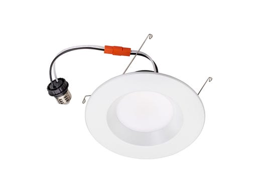 Topaz LED Performance Retrofit Downlight 6in 9W 5-Color Select Smooth Trim Polyamide Plastic 770lm IC Rated Dimmable