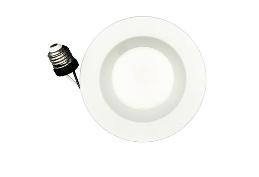 Topaz 4in Retrofit Downlight 6W 4000K 550lm White Smooth Trim Economical 120V 60W-equiv