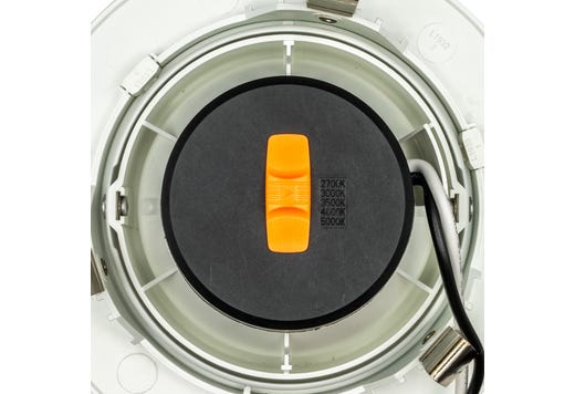 Topaz LED Performance Gimbal Retrofit Downlight 4in 6.5W 5-Color Select Smooth Trim Polyamide Plastic 585lm Dimmable