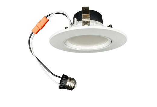 Topaz LED Performance Gimbal Retrofit Downlight 4in 6.5W 5-Color Select Smooth Trim Polyamide Plastic 585lm Dimmable