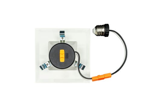 Topaz LED PerformanceSquare Retrofit Downlight 4in 6.5W 5-Color Select Smooth Trim Polyamide Plastic 585lm Dimmable
