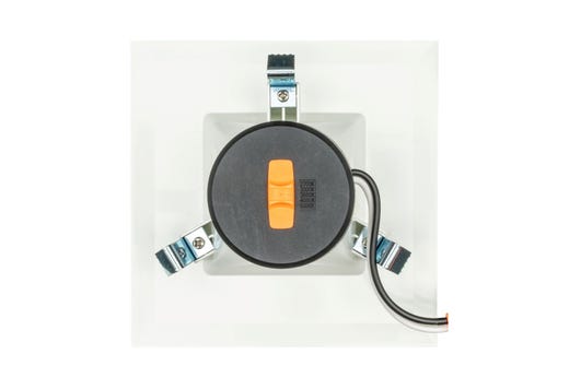 Topaz LED PerformanceSquare Retrofit Downlight 4in 6.5W 5-Color Select Smooth Trim Polyamide Plastic 585lm Dimmable