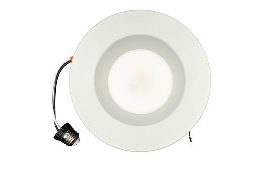 Topaz 6in Retrofit Downlight 12W 3000K 1080lm White Smooth Trim Economical 120V 75W-equiv