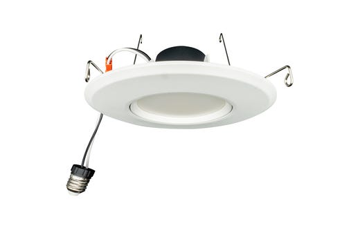 Topaz LED Performance Gimbal Retrofit Downlight 6in 9W 5-Color Select Smooth Trim Polyamide Plastic 810lm Dimmable