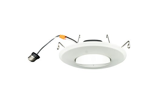 Topaz LED Performance Gimbal Retrofit Downlight 6in 11W 5-Color Select Smooth Trim Polyamide Plastic 1000lm Dimmable