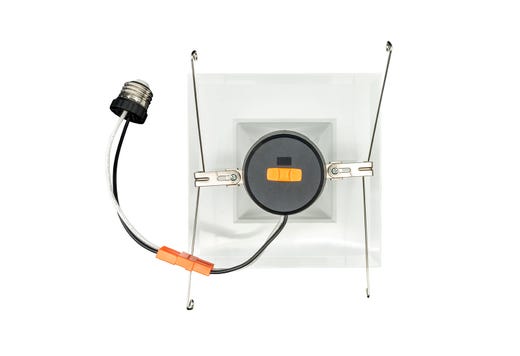 Topaz LED Performance Squarel Retrofit Downlight 6in 11W 5-Color Select Smooth Trim Polyamide Plastic 1000lm Dimmmable