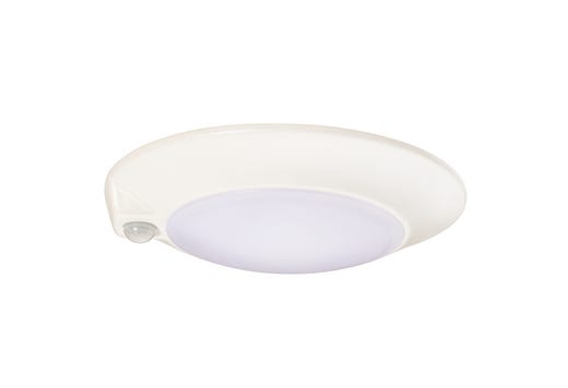 Topaz 6in Surface Mount Downlight with PIR Motion Sensor 3000K 14W 990lm White Non-Dimmable 90CRI 120V