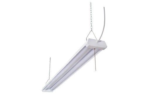 Topaz Shop Strip Light with 2 integrated LED Tubes 4ft 4000K 4000lm 42W 120V with Cord and Plug Suspend Mount