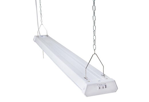 Topaz Shop Strip Light with 2 integrated LED Tubes 4ft 4000K 4000lm 42W 120V with Cord and Plug Suspend Mount