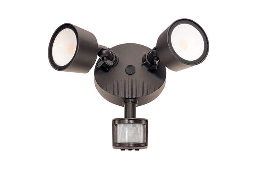 24W Security 2-Head Flood Light 4000K Bronze with Motion Sensor