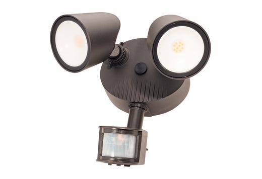Topaz 24W Security 2-Head Flood Light 4000K Bronze with Motion Sensor