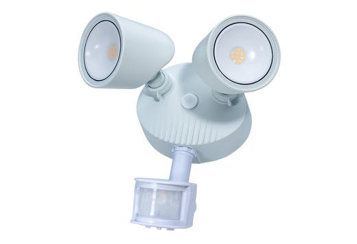 Topaz 24W Security 2-Head Flood Light 4000K White with Motion Sensor