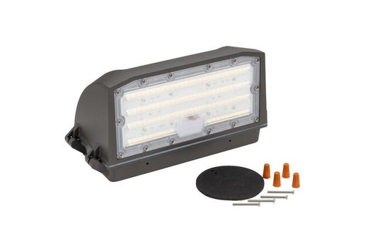 Topaz LED Full Cutoff Wallpack Power & CCT Select 45-60-75W to 10Klm 3-4-5K 0-10V Dim with Photocell