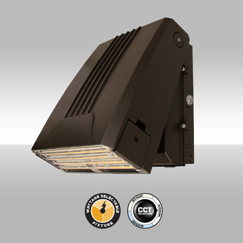 MaxLite Wallmax Thin Cutoff Wallpack, Wattage Selectable //, 120 5K Bronze