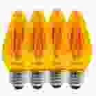 Bulbrite 862790 LED4F15/21K/FIESTA/AMB-4PK Fiesta Pack of (4) 4 Watt Dimmable F15 LED Filament Light Bulb with Amber Glass Finish and Medium (E26) Base - 2100K (Amber Light), 280 Lumens