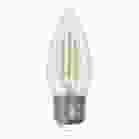 Bulbrite 862842 LED5B11/27K/FIL/E26/3-4PK 5.5 Watt Dimmable B11 Light Bulbs with Clear Glass Finish and Medium (E26) Base - 2700K (Warm White Light), 500 Lumens-4pk