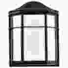 NUVO 62/1397 LED Cage Lantern Fixture; Black Finish with White Linen Acrylic